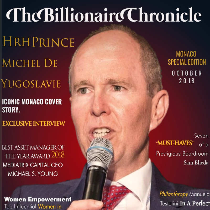 The Billionaire Chronicle cover - October 2018. The seven must haves of a prestigious board room by Sam Bheda.
